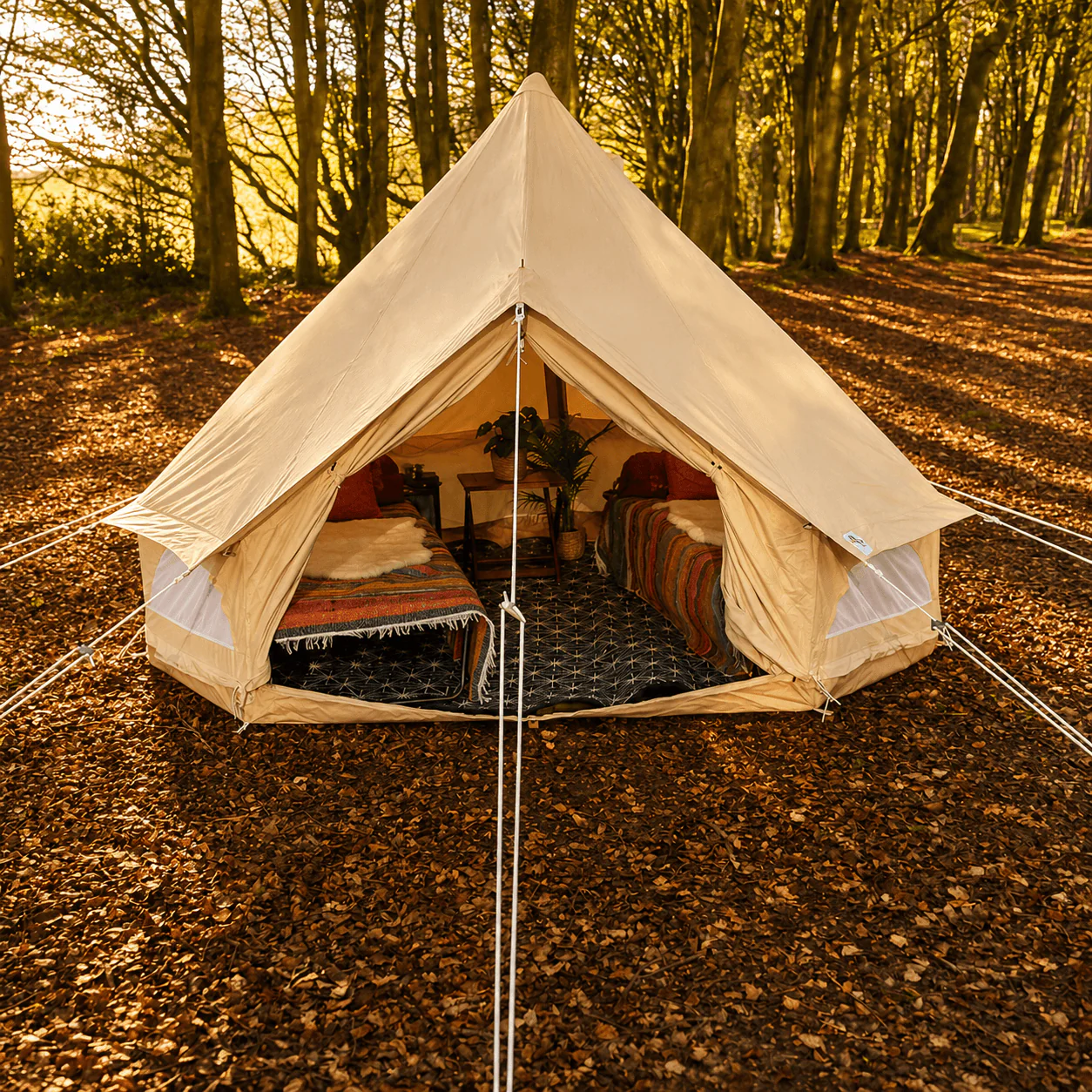 3m Bell Tent Fireproof With Stove Hole & Flap (No Centre Pole) - Image 4