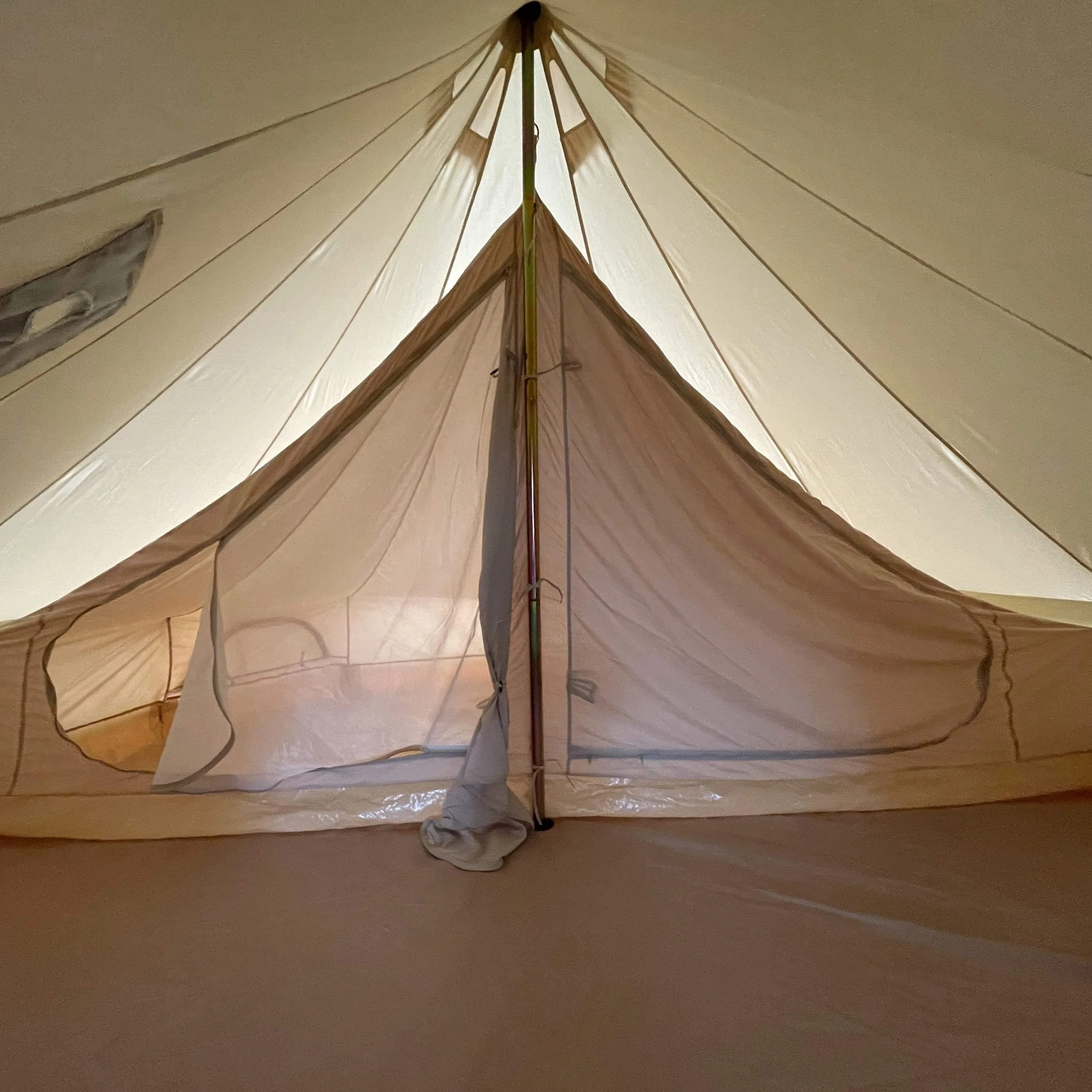 6m Bell Tent Fireproof With Stove Hole & Flap - Image 25